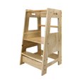 thumbnail image 1 of Hofitlead Standing Tower Kitchen Step Stool for Kid's Adjustable Height Learning Stool,with Safety Rail (Light Brown), 1 of 8