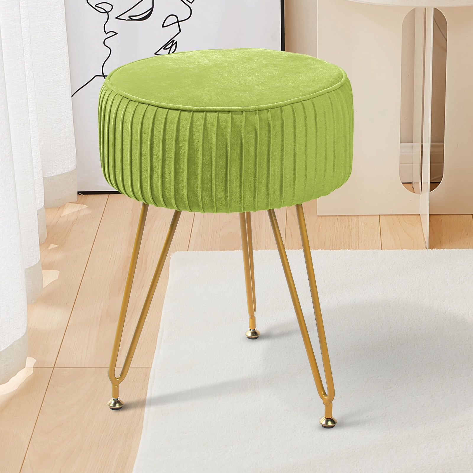 Footstool Green Velvet Dressing Table Stool Aesthetic Foot Rest Ottoman Dark Green Velvet Stool Footstool Green Velvet Dressing Table Stool Aesthetic Foot Rest Ottoman Dark Green Velvet Stool