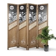 thumbnail image 1 of Hofitlead Wood Room Divider 4 Panel,5.6FT Tall,COFFEE HOUSE Wooden Screen Freestanding,Folding Privacy Partition Wall,for Home Office（Dark Brown）, 1 of 7