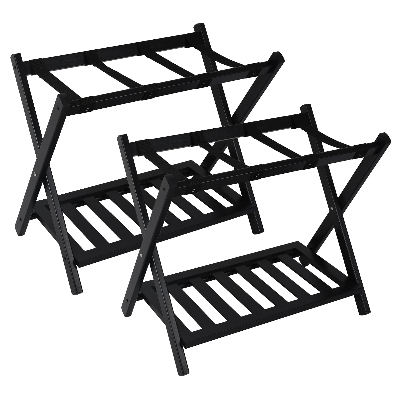 Hofitlead Wooden Luggage Rack, Folding Luggage Rack Suitcase Stand with ...