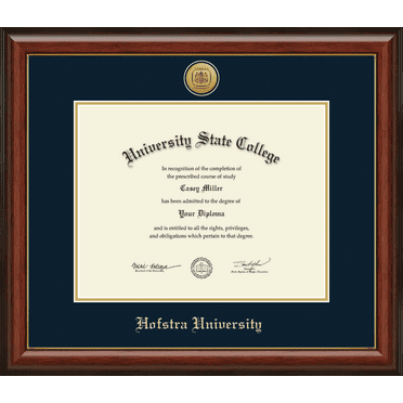 Hofstra University Diploma Frame, Document Size 14" x 11"