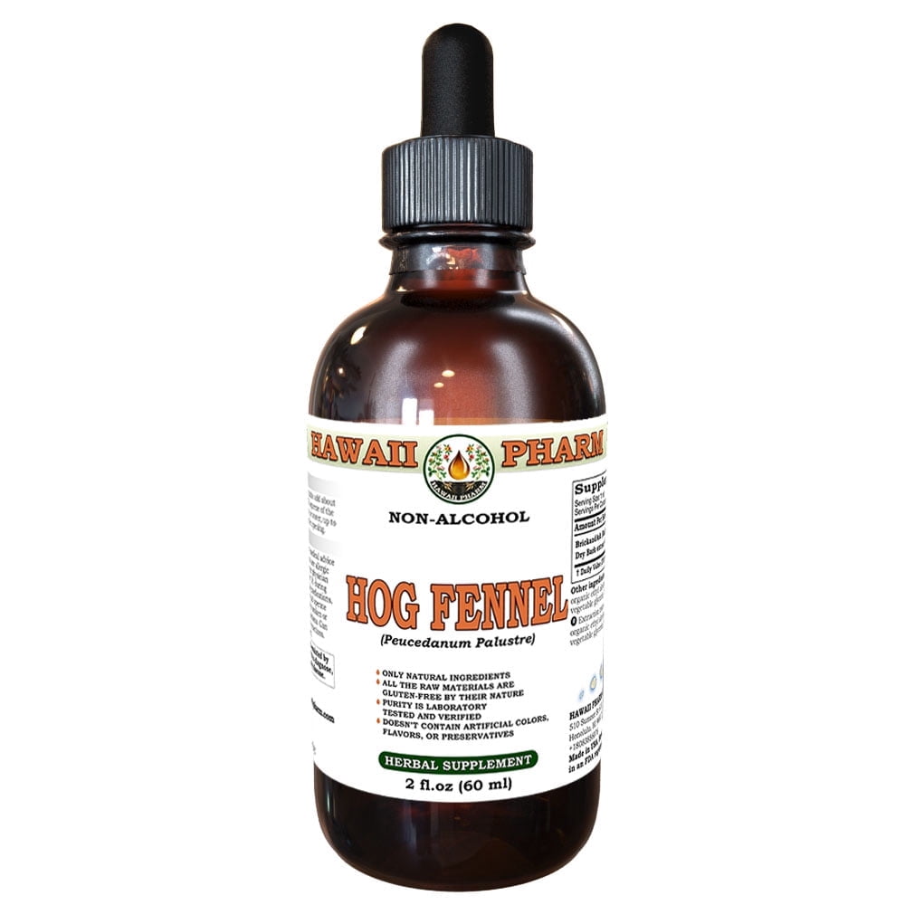 Hog Fennel (Peucedanum palustre) Dry Root Liquid Extract Tincture. Expertly Extracted by Trusted HawaiiPharm Brand. Absolutely Natural. Proudly made in USA. Tincture 2 Fl.Oz