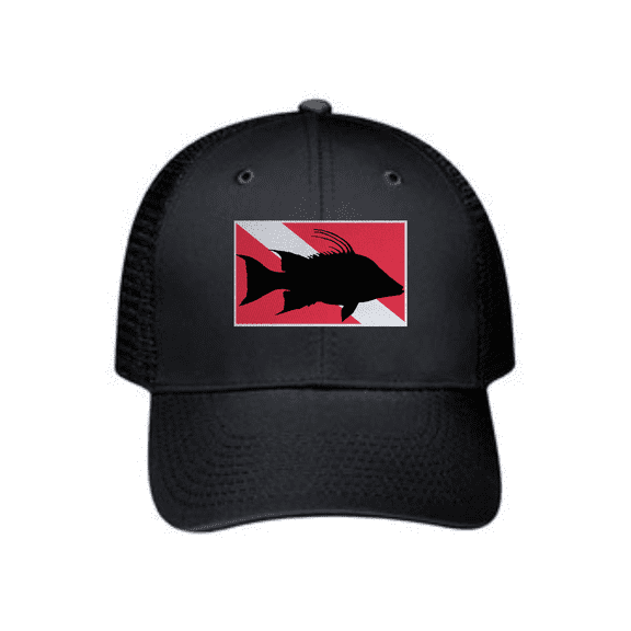 Hog Fish Dive FLag 6 Panel Cotton Twill Pro-Style Snap Back Trucker Hat