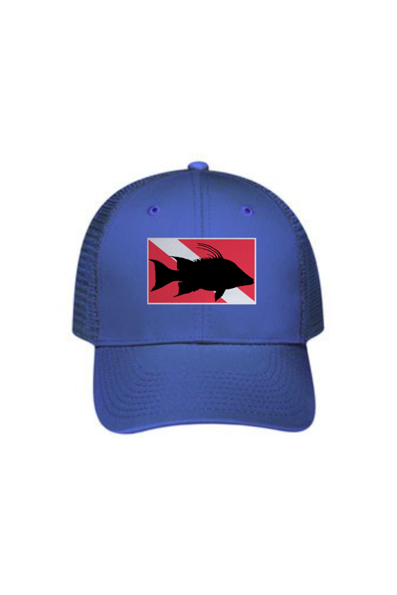 Hog Fish Dive FLag 6 Panel Cotton Twill Pro-Style Snap Back Trucker Hat