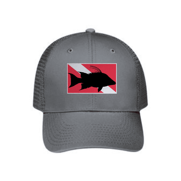 Hog Fish Dive FLag 6 Panel Cotton Twill Pro-Style Snap Back Trucker Hat