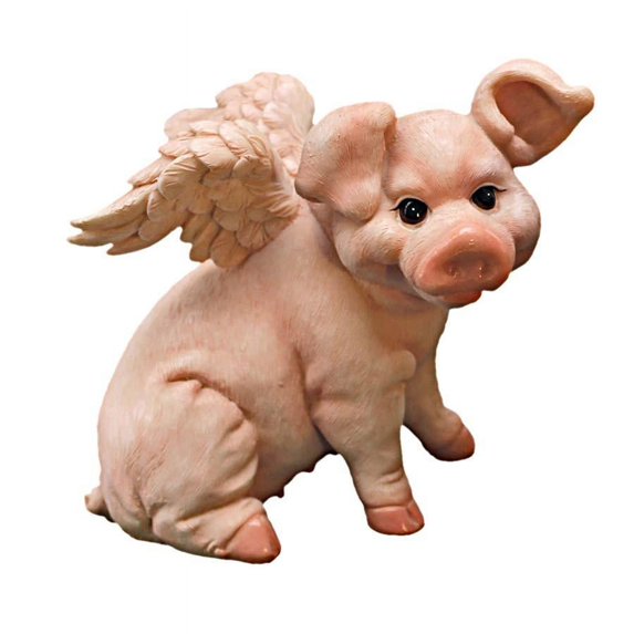 Hog Heaven Flying Pig Statue - Sitting Pig