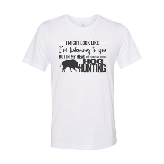 Hog Hunting Shirt, Thinking About Hog Hunting, Wild Boar Hunting, Hunting Gift, Boar Hunting, Gift For Him, Father's Day Gift, Hogs, Mugs, White, LARGE