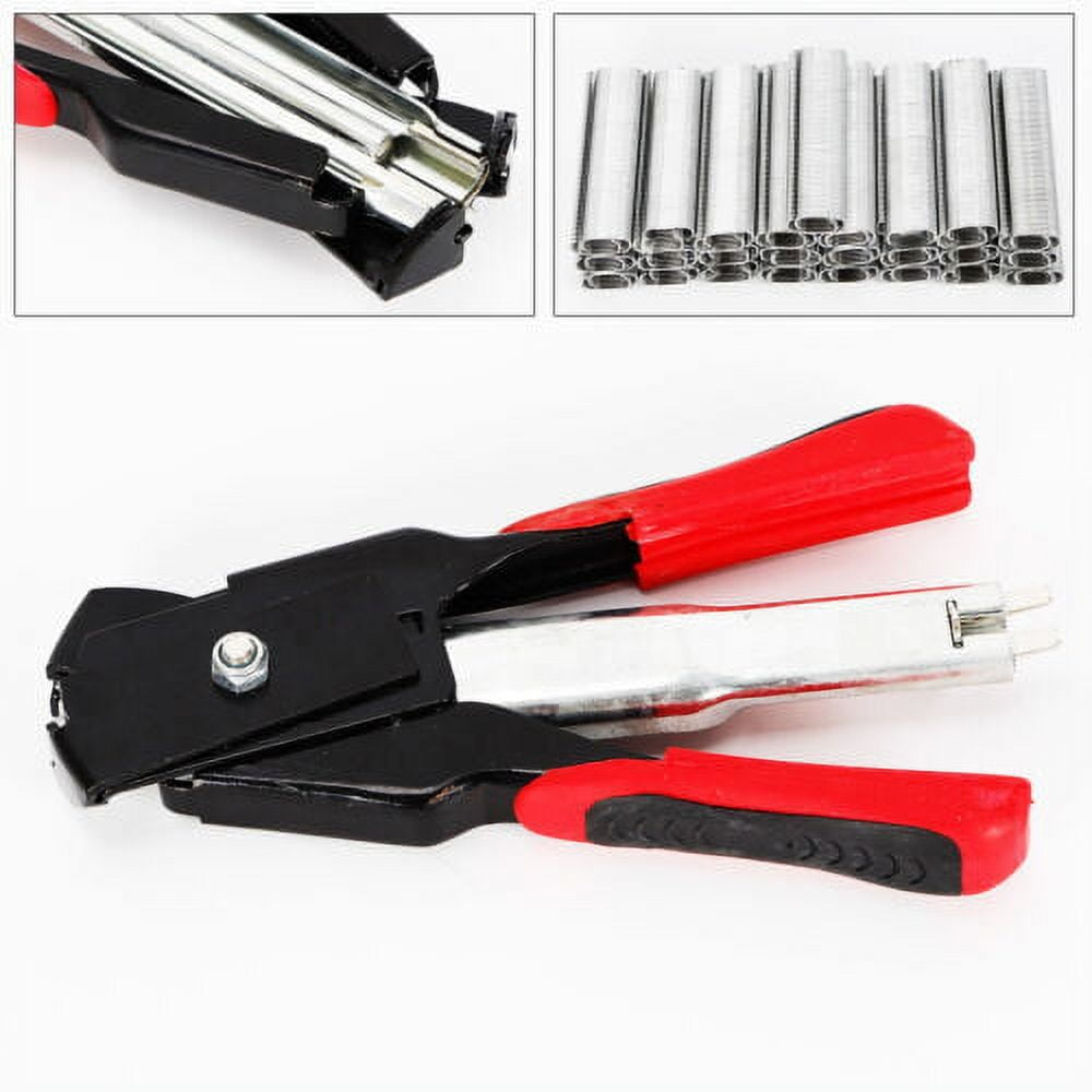 Hog Ring Pliers & 2500 C Clips Hog Rings Seat Covers Upholstery Fences Hand Tool