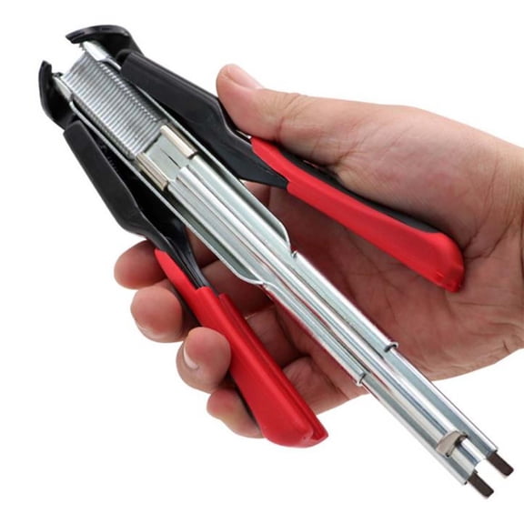 Hog Ring Pliers Kit,Steel Chicken Pet Cage Binding Tool with Ergonomic Non Slip Handle,Labor Saving Spring Loaded C Buckle Plier for Cage Assembly Fencing Upholstery Farm Industrial Fastening