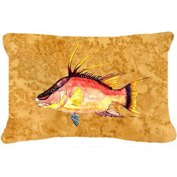 Hog Snapper On Gold Canvas Fabric Decorative Pillow