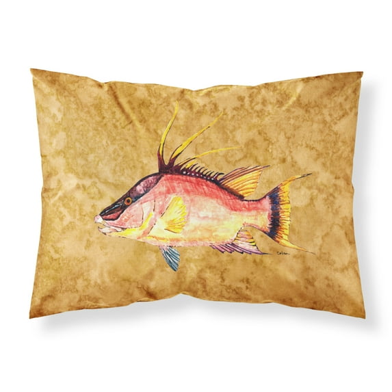 Hog Snapper on Gold Fabric Standard Pillowcase