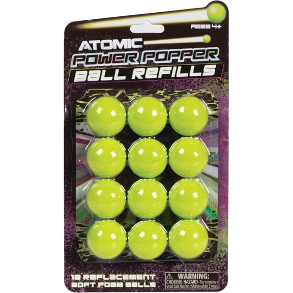 Hog Wild Green Foam Refill Balls, Pack of 12 - for Poppers and Power Popper Toys