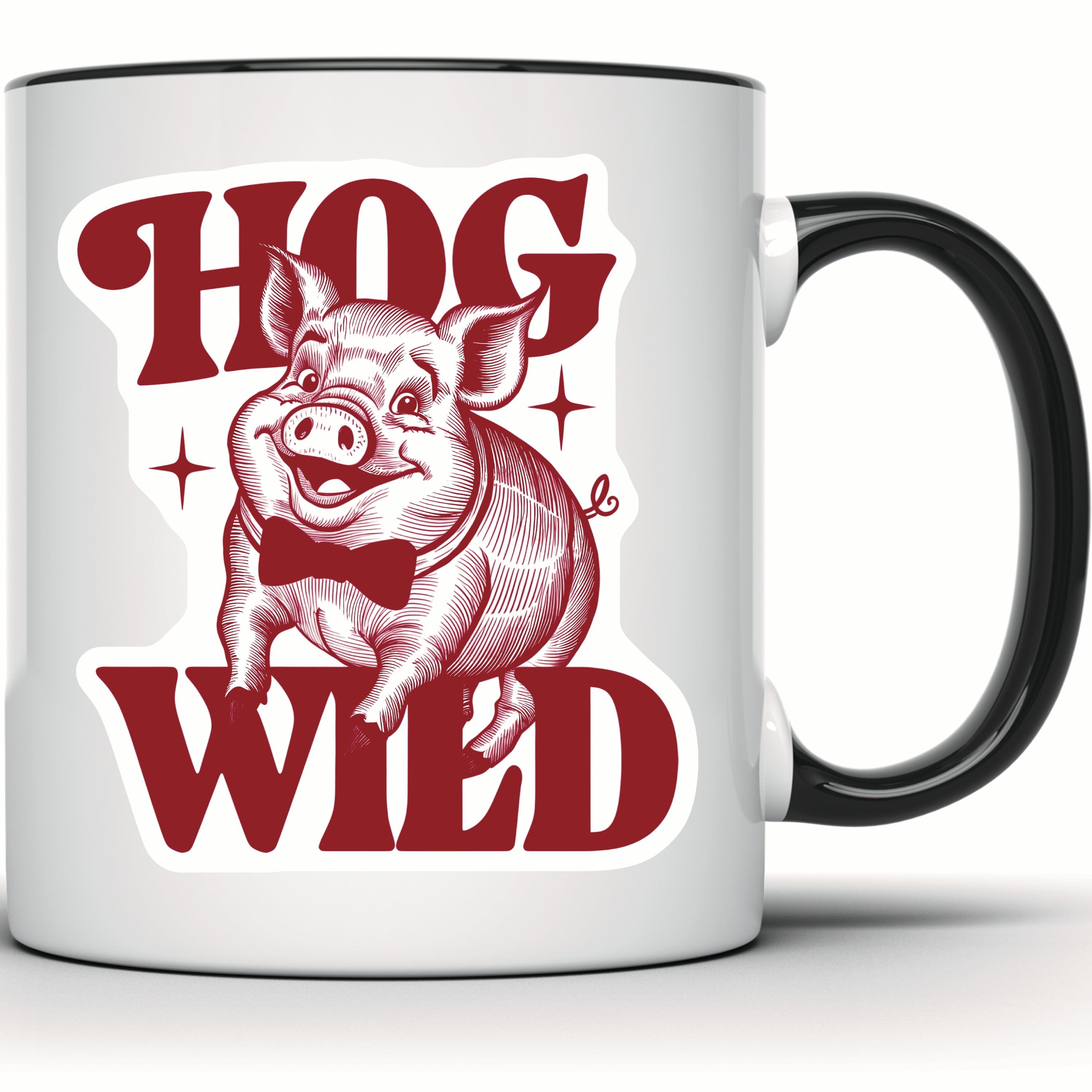 Hog Wild Pig Mug - Funny Animal Cartoon Pig Design - Cute Hog Farm ...