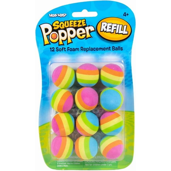 Hog Wild Rainbow Popper Refill Balls, Rainbow Colored - For Kids, Girls, Boys
