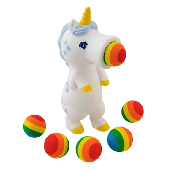 Hog Wild Unicorn Popper - White Pop Foam Balls Up to 20 Feet - 6 Balls Included - Age 4+