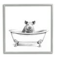 thumbnail image 1 of Hog in Bath Tub Minimal Bathroom Sketch Animals & Insects Framed Art Print Wall Art, 17x17, 1 of 7