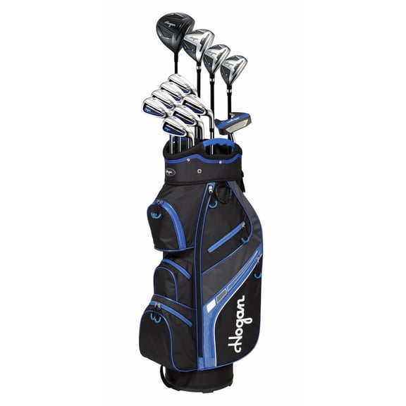 Hogan Golf FW-817 Men Right Graphite/Steel 1 Inch Longer Golf Clubs Set With Cart bag Stiff Flex
