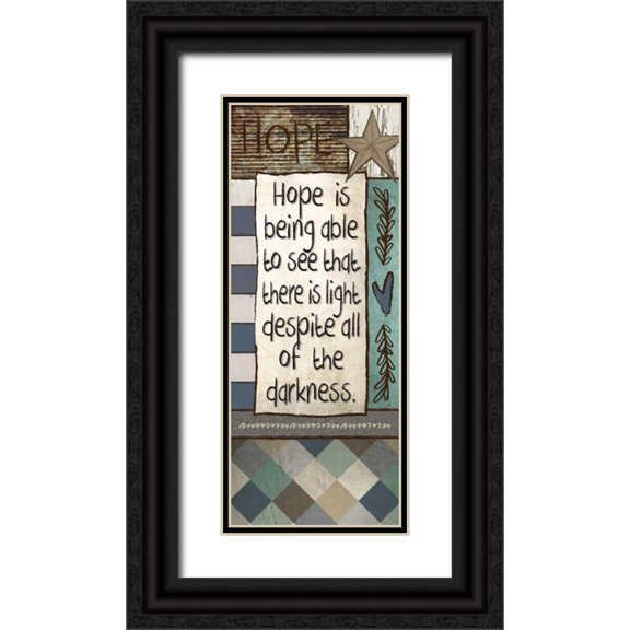 Hogan, Melody 10x18 Black Ornate Wood Framed with Double Matting Museum Art Print Titled - Primitive panels 2