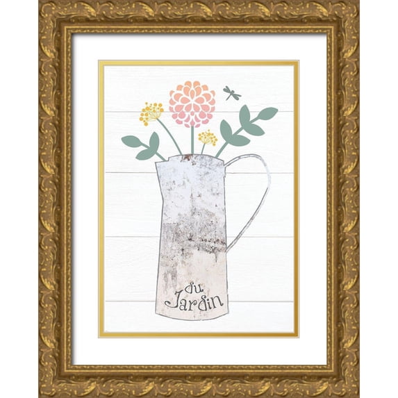 Hogan, Melody 11x14 Gold Ornate Wood Framed with Double Matting Museum Art Print Titled - Pitcher Botanicals Pastel 2