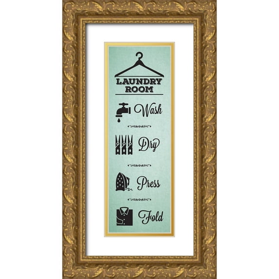 Hogan, Melody 11x24 Gold Ornate Wood Framed with Double Matting Museum Art Print Titled - Laundry_mint