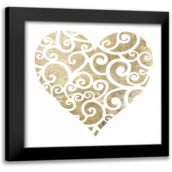 Hogan, Melody 12x12 Black Modern Framed Museum Art Print Titled - Heart Glitz 2