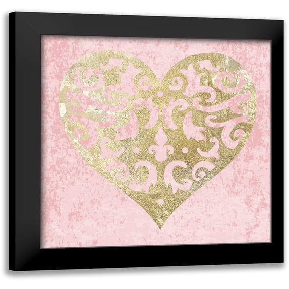 Hogan, Melody 12x12 Black Modern Framed Museum Art Print Titled - Heart Glitz 3