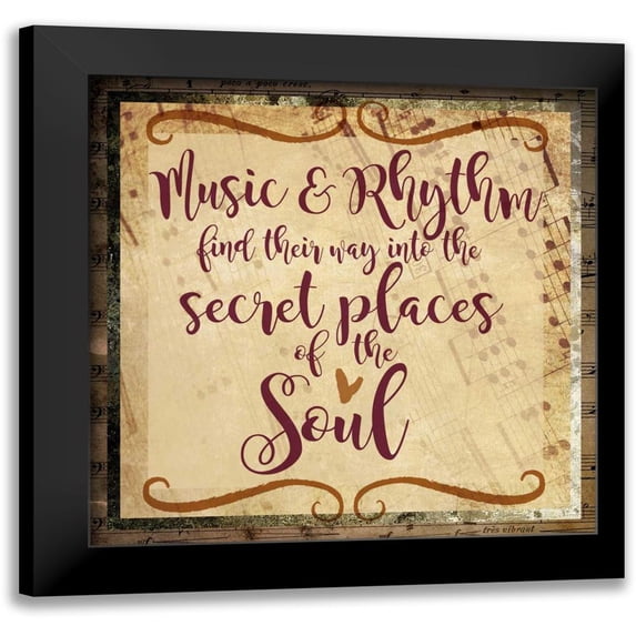 Hogan, Melody 12x12 Black Modern Framed Museum Art Print Titled - Music and Rhythm