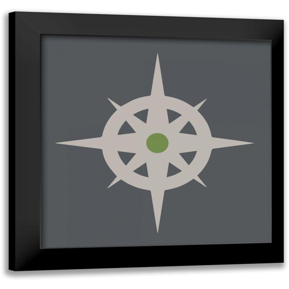 Hogan, Melody 12x12 Black Modern Framed Museum Art Print Titled - Neutral Compass