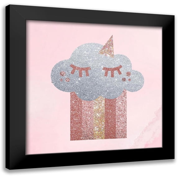 Hogan, Melody 12x12 Black Modern Framed Museum Art Print Titled - Rose Glitter 1