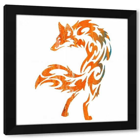 Melody Hogan 12x12 Black Modern Wood Framed Wall Art Titled - Tribal Timber 3