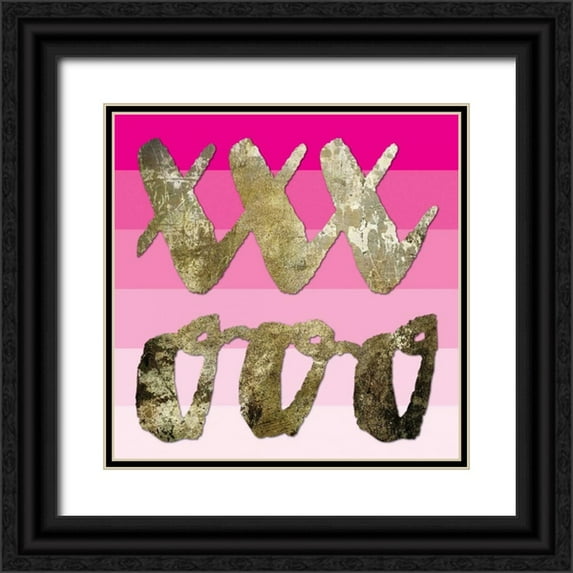 Hogan, Melody 12x12 Black Ornate Wood Framed with Double Matting Museum Art Print Titled - Sparkle Glam Pinks 3