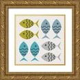 thumbnail image 1 of Hogan, Melody 12x12 Gold Ornate Wood Framed with Double Matting Museum Art Print Titled - Fishy March, 1 of 4