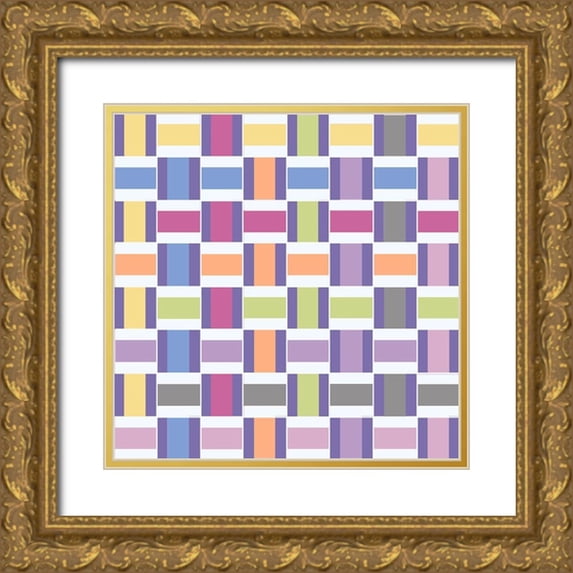Hogan, Melody 12x12 Gold Ornate Wood Framed with Double Matting Museum Art Print Titled - Mood Boost Weave 2