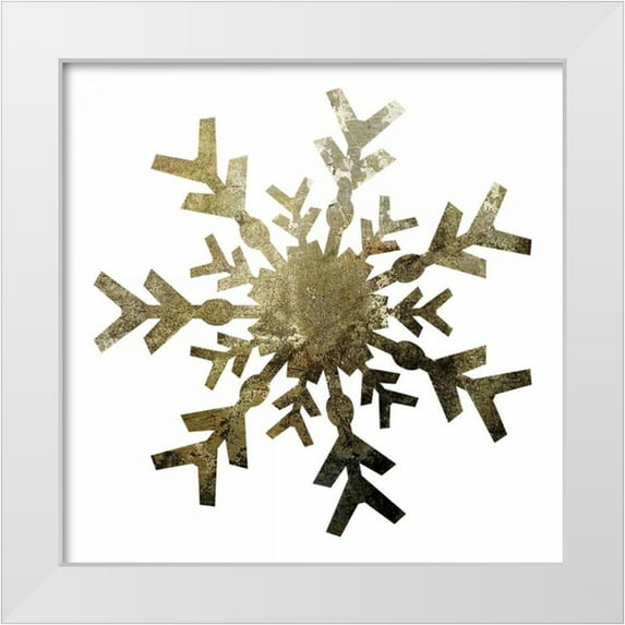 Hogan, Melody 12x12 White Modern Wood Framed Museum Art Print Titled - Glimmer Snowflakes 4
