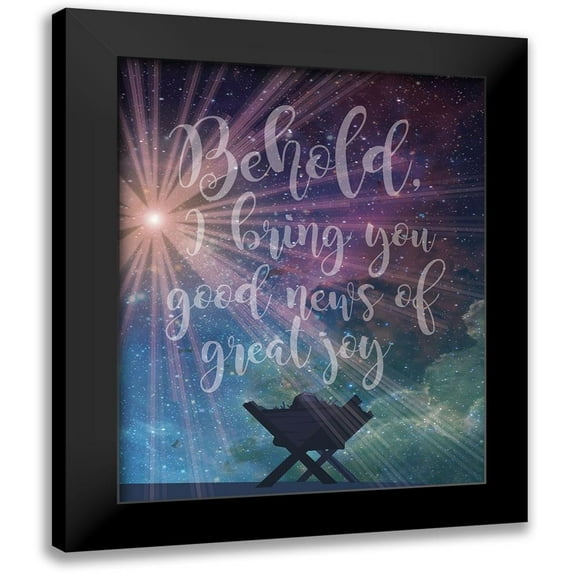 Hogan, Melody 12x14 Black Modern Framed Museum Art Print Titled - Christmas Manger Joy