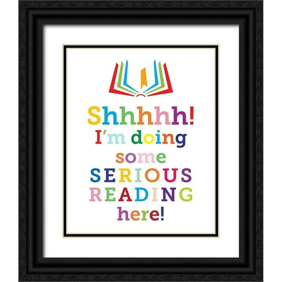 Hogan, Melody 12x14 Black Ornate Wood Framed with Double Matting Museum Art Print Titled - Serious Reading 1