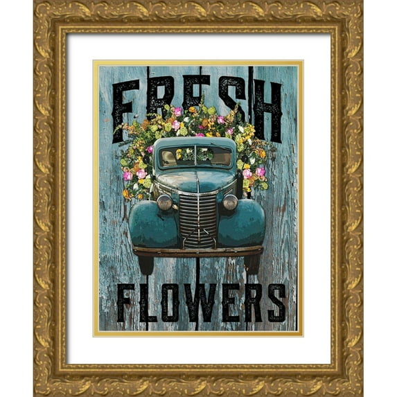 Hogan, Melody 12x14 Gold Ornate Wood Framed with Double Matting Museum Art Print Titled - Fresh Flowers 1