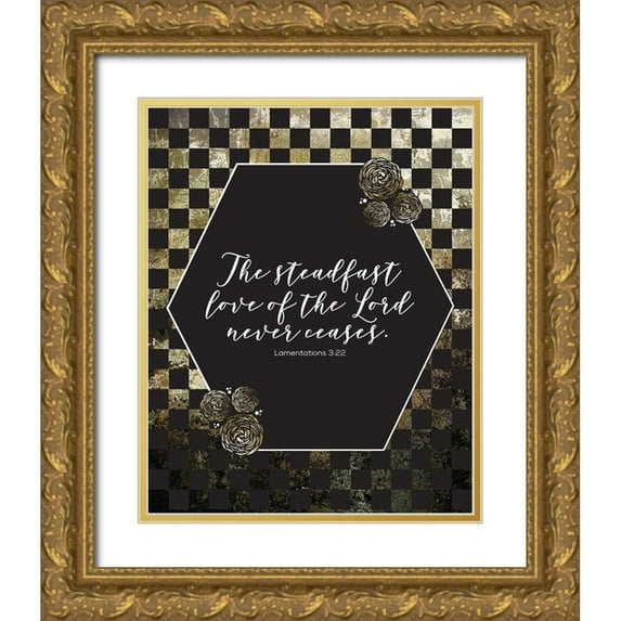 Hogan, Melody 12x14 Gold Ornate Wood Framed with Double Matting Museum Art Print Titled - Gold Foil Steadfast 3