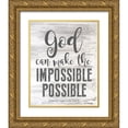 thumbnail image 1 of Hogan, Melody 12x14 Gold Ornate Wood Framed with Double Matting Museum Art Print Titled - Luke 18:27, 1 of 4