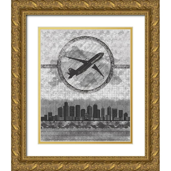 Hogan, Melody 12x14 Gold Ornate Wood Framed with Double Matting Museum Art Print Titled - Skyline Airline 2