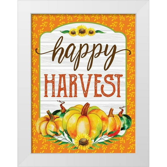 Hogan, Melody 12x14 White Modern Wood Framed Museum Art Print Titled - Happy Harvest