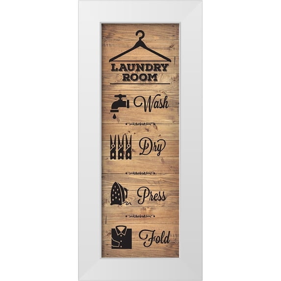 Hogan, Melody 13x32 White Modern Wood Framed Museum Art Print Titled - Laundry Natural 6