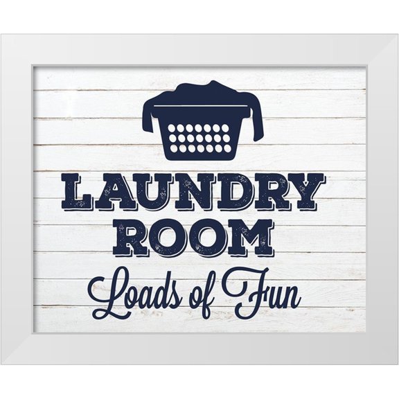 Hogan, Melody 14x12 White Modern Wood Framed Museum Art Print Titled - Laundry Pair Navy 1