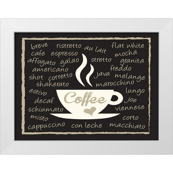 Hogan, Melody 14x12 White Modern Wood Framed Museum Art Print Titled - Mocha Coffee Cup