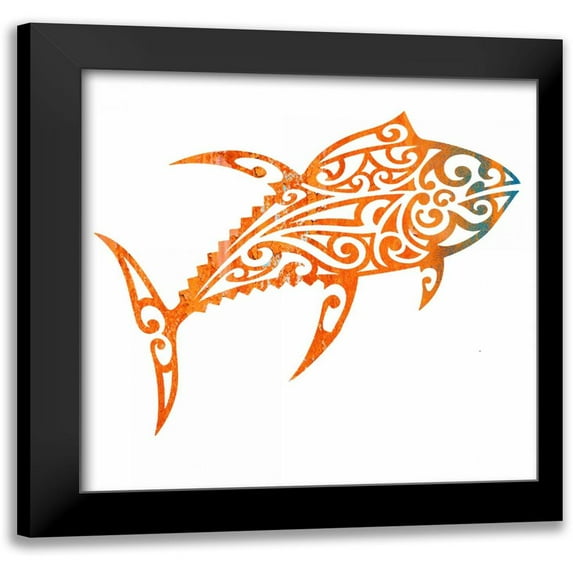 Hogan, Melody 15x15 Black Modern Framed Museum Art Print Titled - Tribal Koi 2