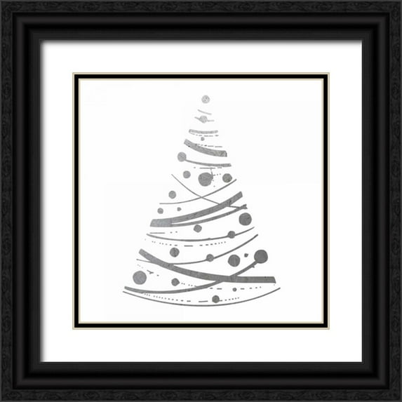 Hogan, Melody 15x15 Black Ornate Wood Framed with Double Matting Museum Art Print Titled - Silver Trees 3