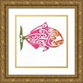 thumbnail image 1 of Hogan, Melody 15x15 Gold Ornate Wood Framed with Double Matting Museum Art Print Titled - Tribal Koi 4, 1 of 4