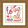 thumbnail image 1 of Hogan, Melody 15x15 Gold Ornate Wood Framed with Double Matting Museum Art Print Titled - Watercolor Love 5, 1 of 4