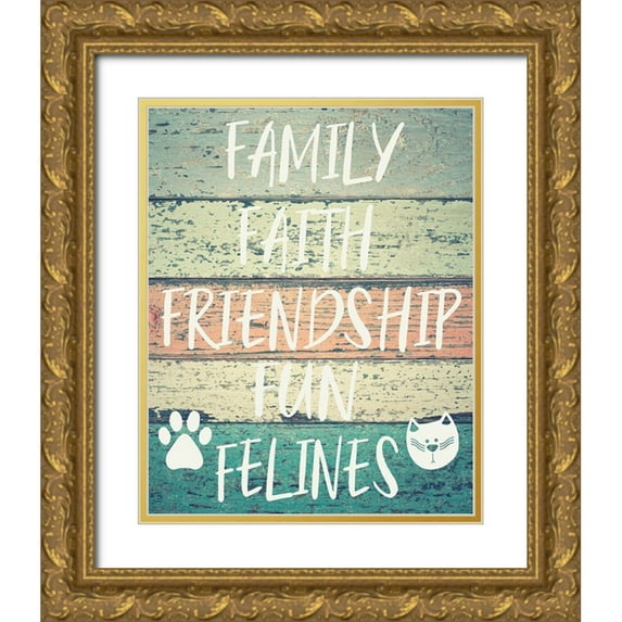 Hogan, Melody 15x18 Gold Ornate Wood Framed with Double Matting Museum Art Print Titled - Fun Felines