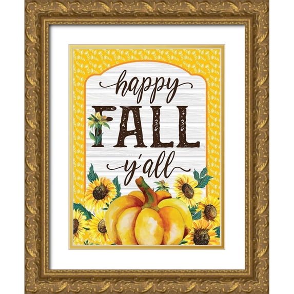 Hogan, Melody 15x18 Gold Ornate Wood Framed with Double Matting Museum Art Print Titled - Happy Fall Yall